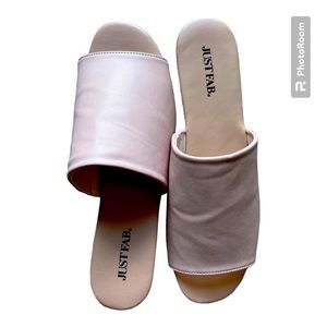 Womens JustFab Faux Leather Espadrille Platform Sandals 6.5